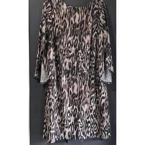 Women's AGB Dress Size 16 Brown Black Animal Print NEW